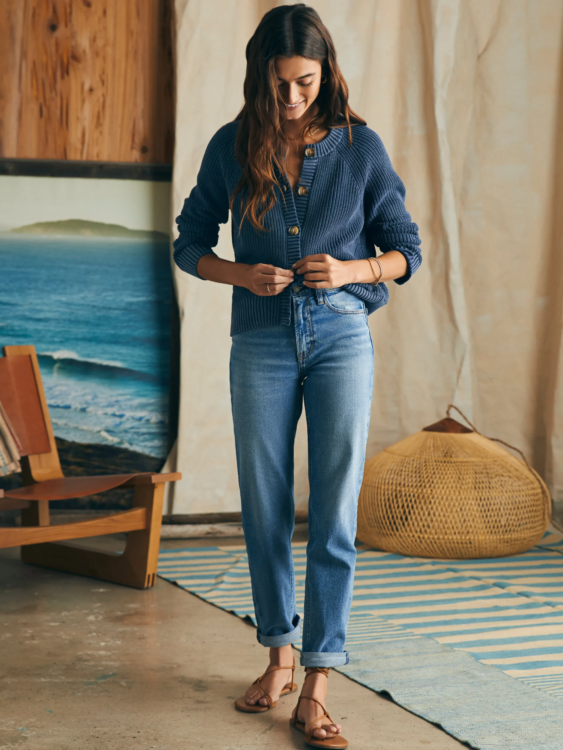 Sunwashed Fisherman Cardigan -*Faherty Brand Clearance