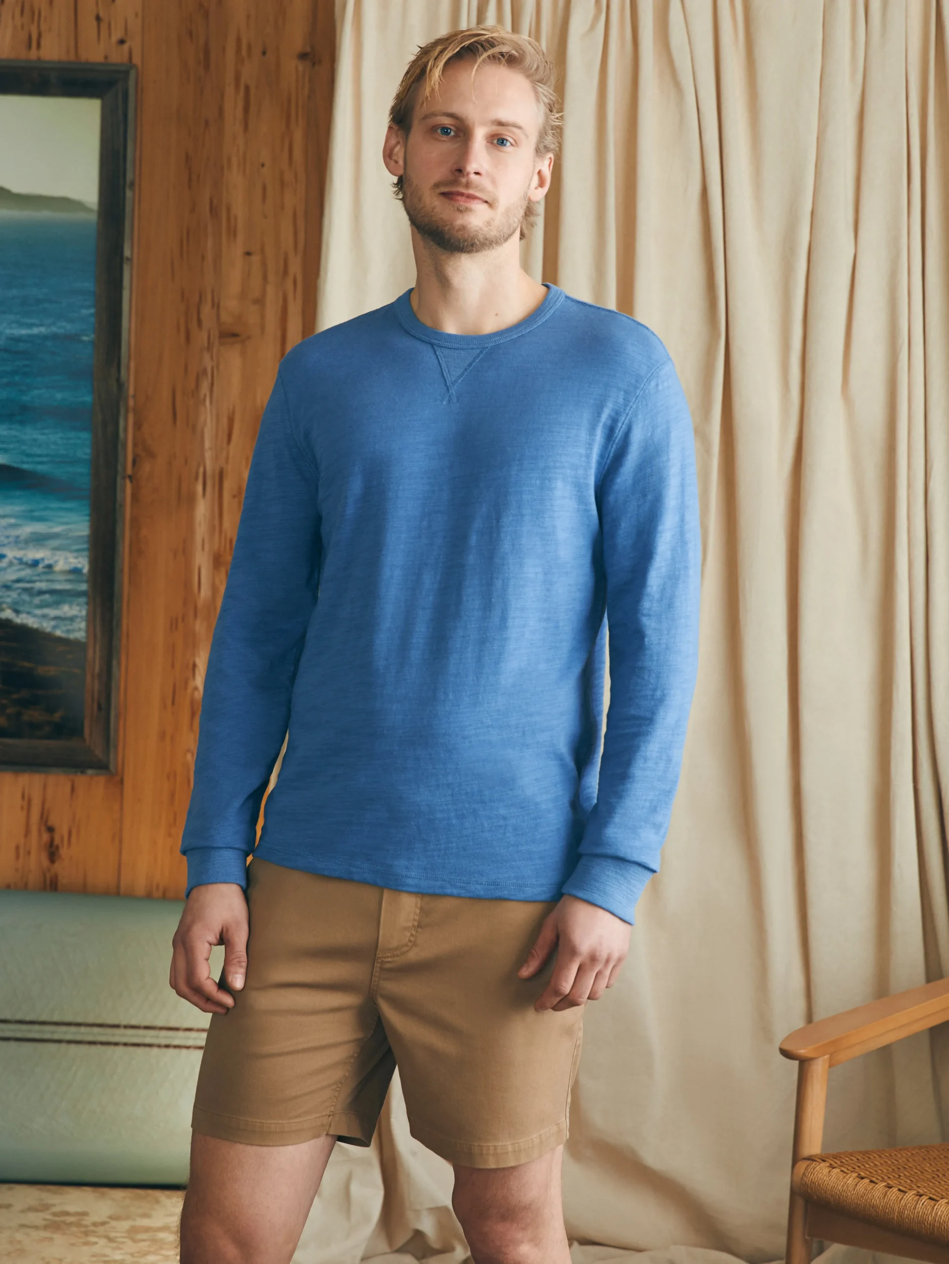 Sunwashed Slub Crew -*Faherty Brand Online