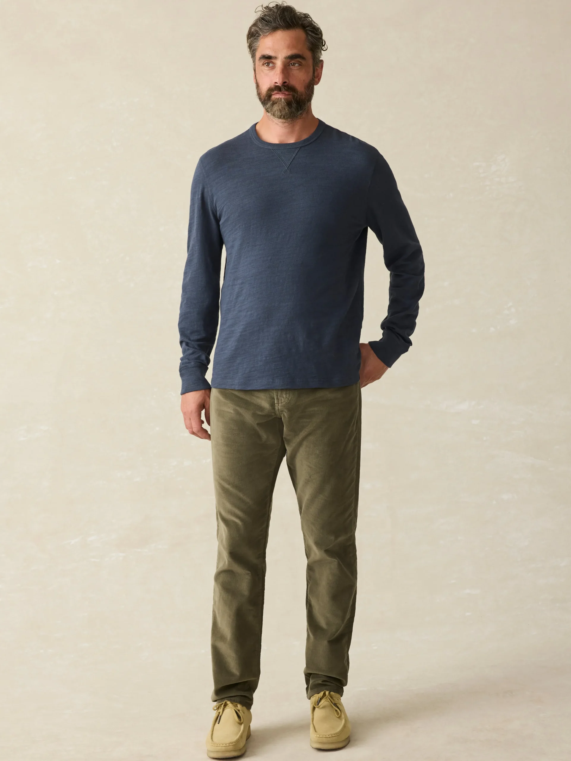 Sunwashed Slub Crew -*Faherty Brand Clearance