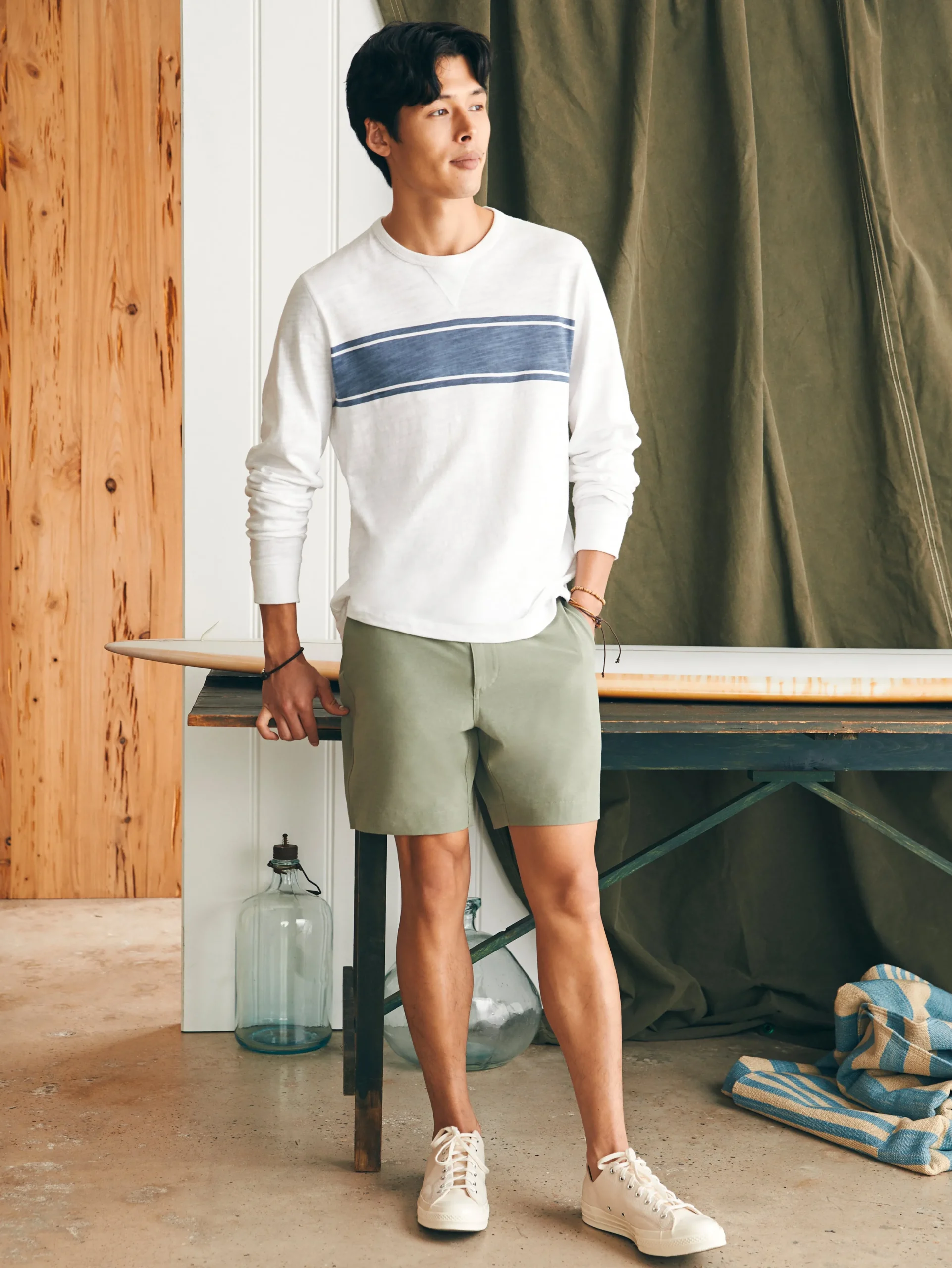 Sunwashed Slub Crew -*Faherty Brand Outlet