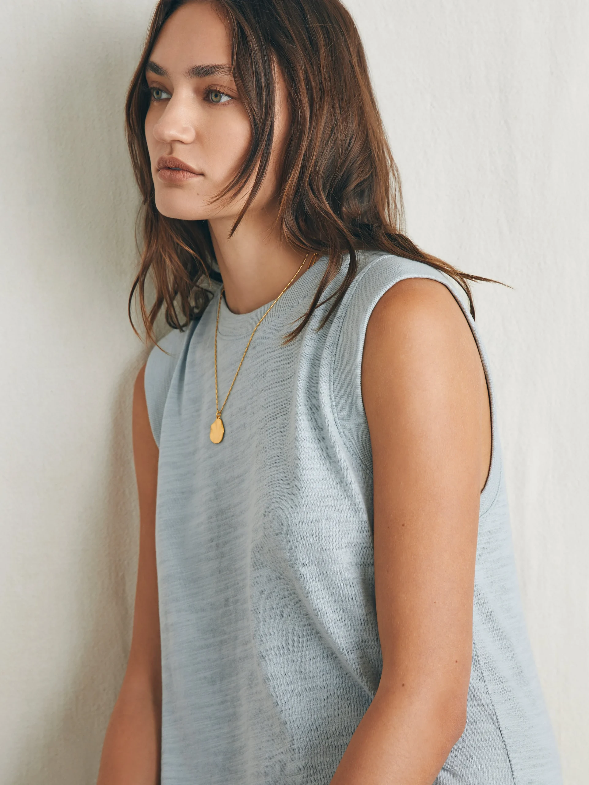 Sunwashed Slub Muscle Dress -*Faherty Brand New