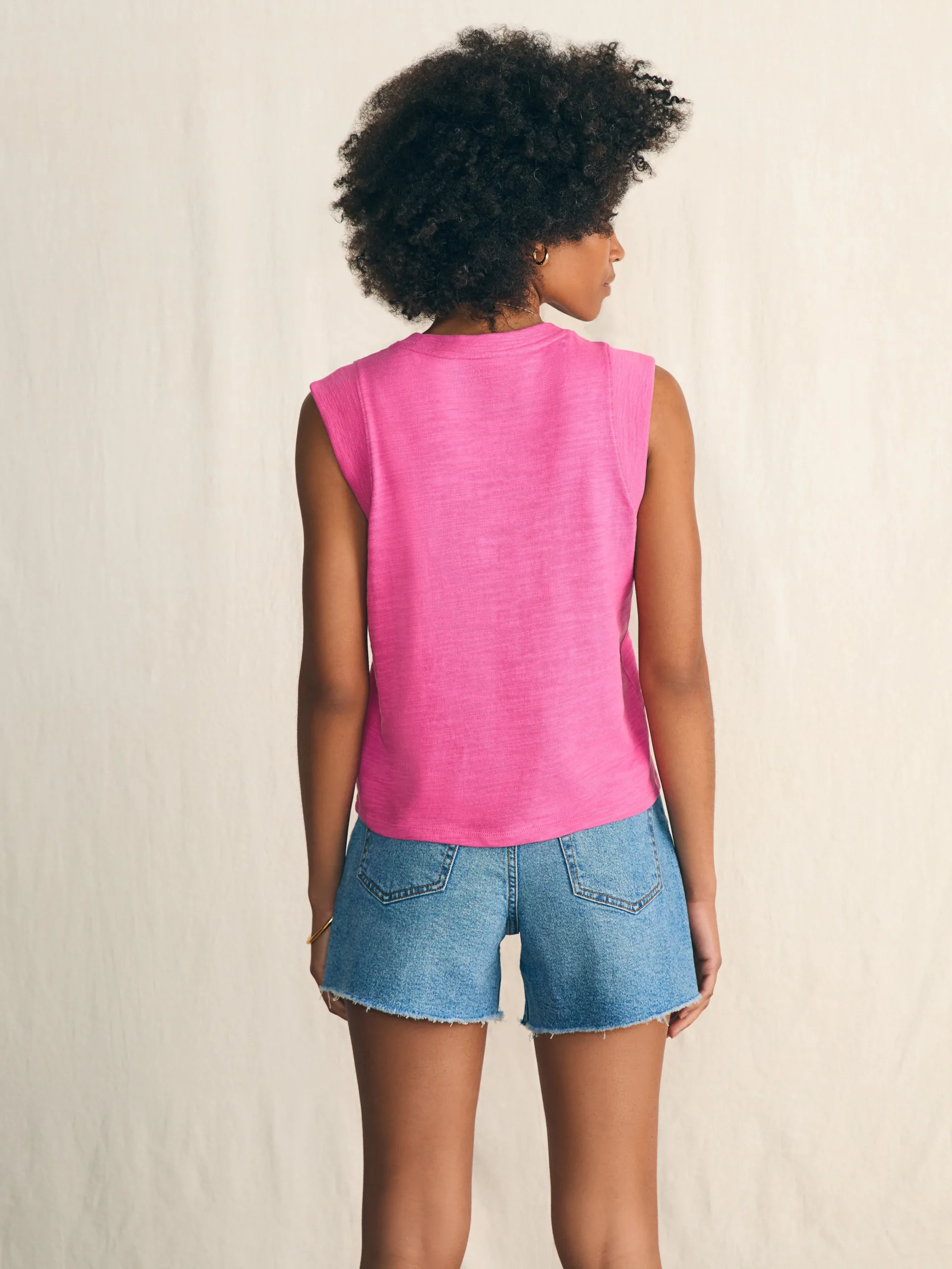 Sunwashed Slub Muscle Tank -*Faherty Brand New