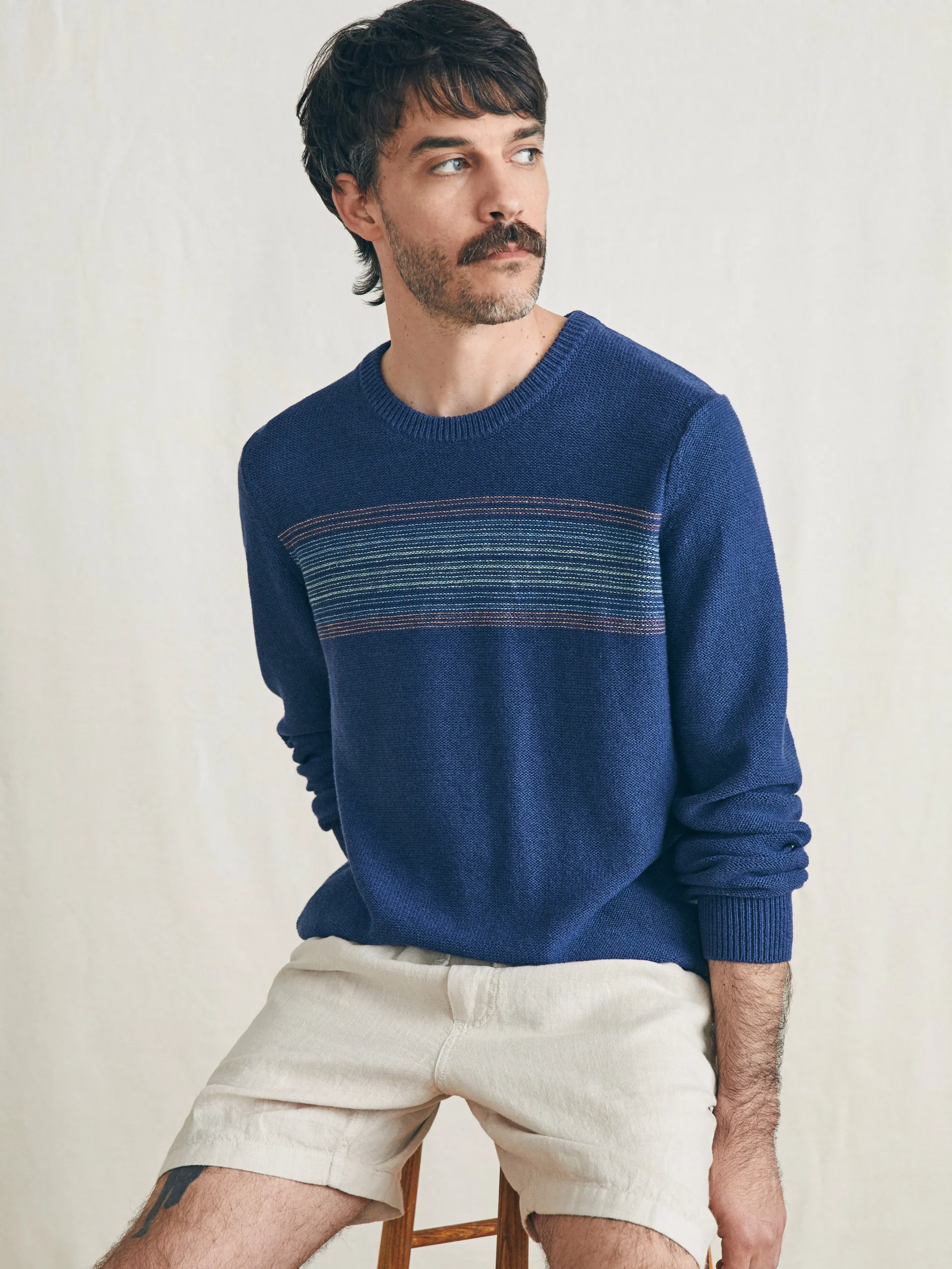 Surf Stripe Crew Sweater -*Faherty Brand Online