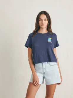 Surfrider Sunwashed Cropped Tee -*Faherty Brand Online