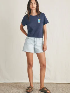 Surfrider Sunwashed Cropped Tee -*Faherty Brand Online