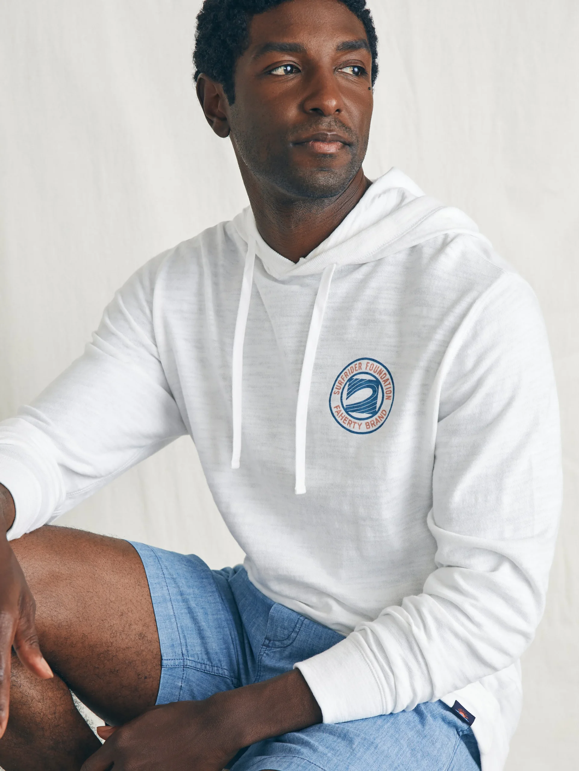 Surfrider Sunwashed Slub Hoodie -*Faherty Brand New