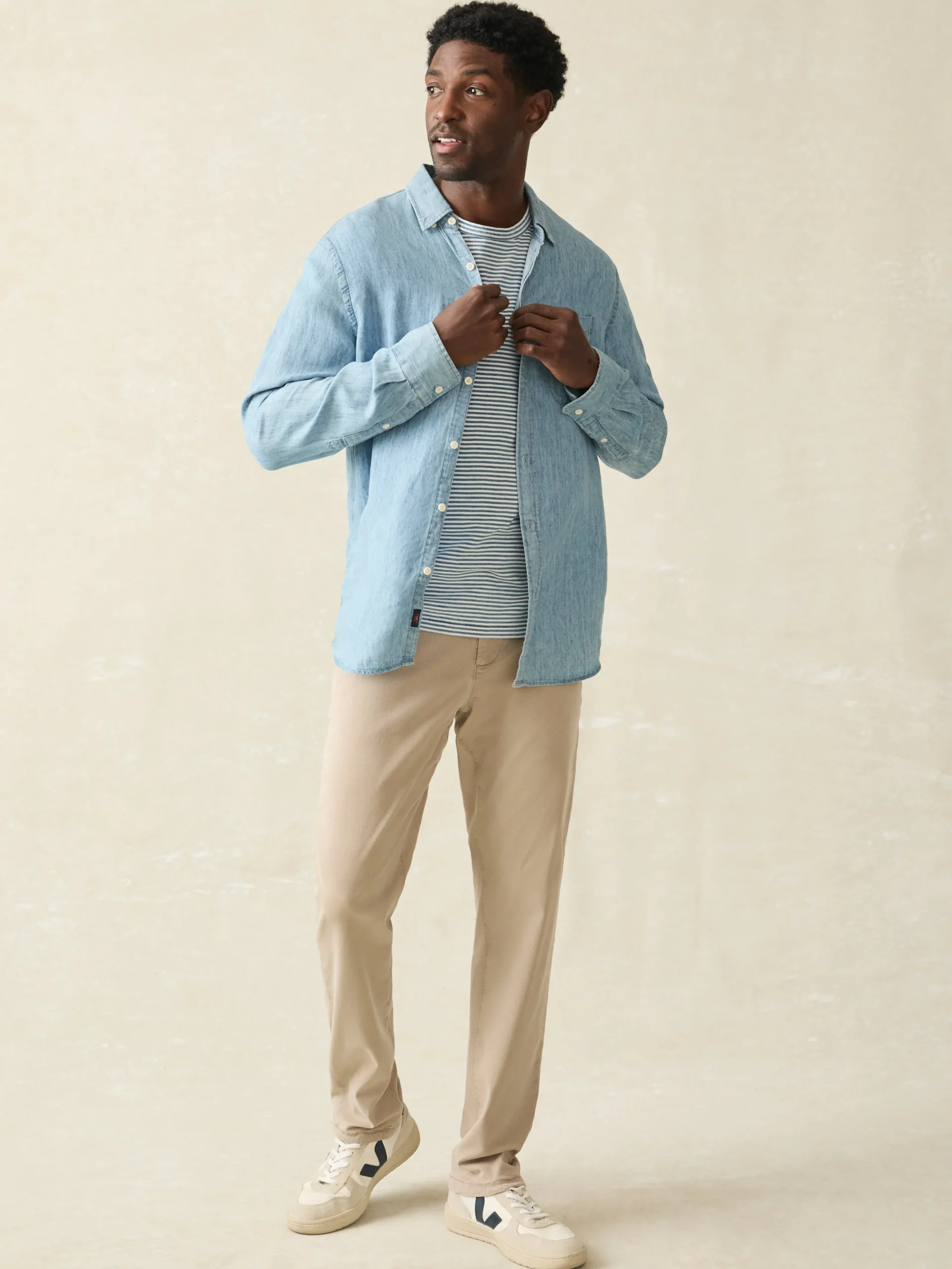 Tried & True Chambray Shirt -*Faherty Brand Discount