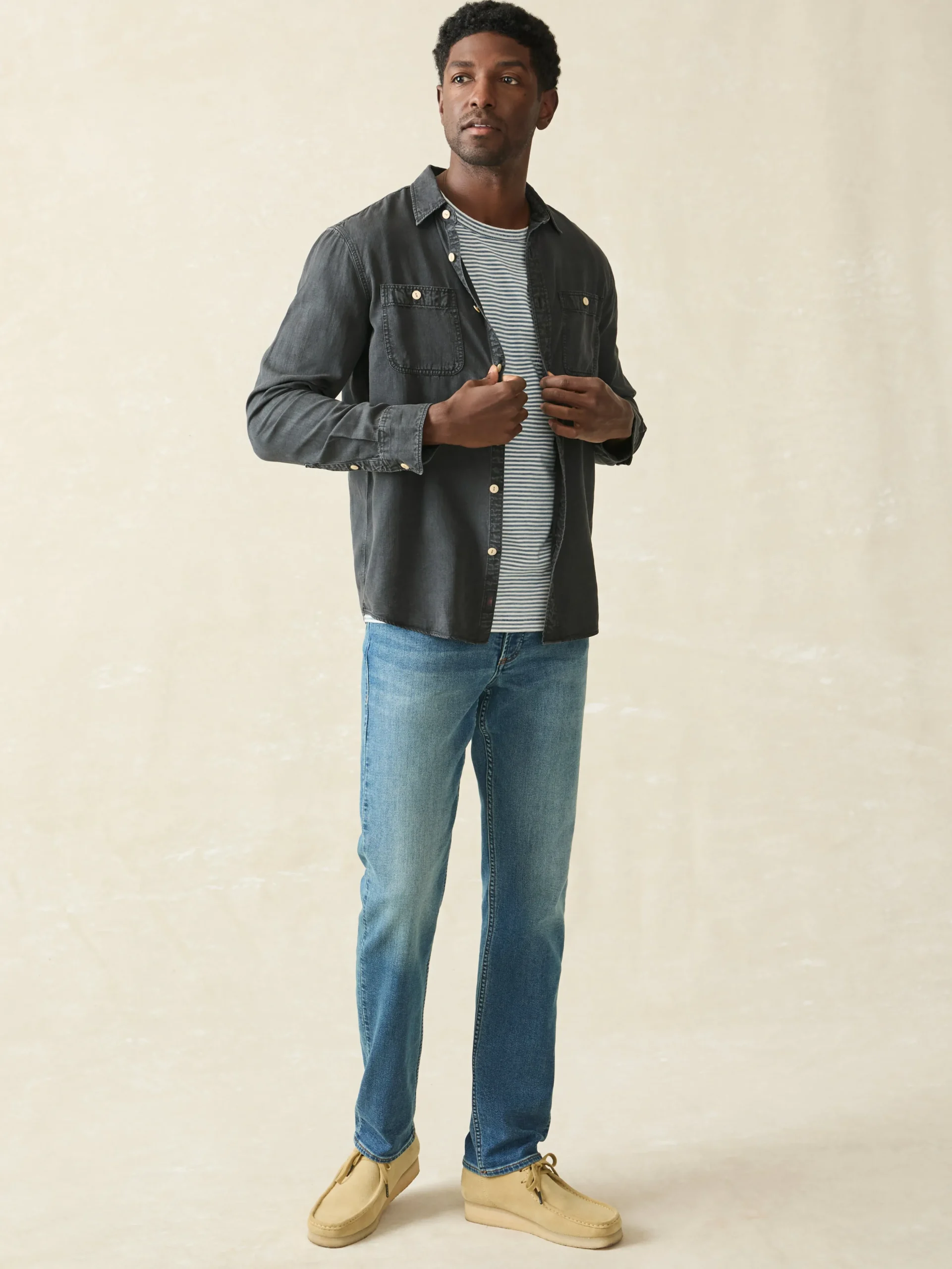 Tried & True Chambray Workshirt -*Faherty Brand Discount